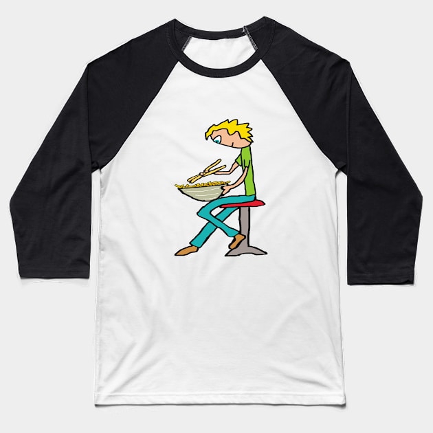 Chopsticks and Noodles Baseball T-Shirt by Mark Ewbie